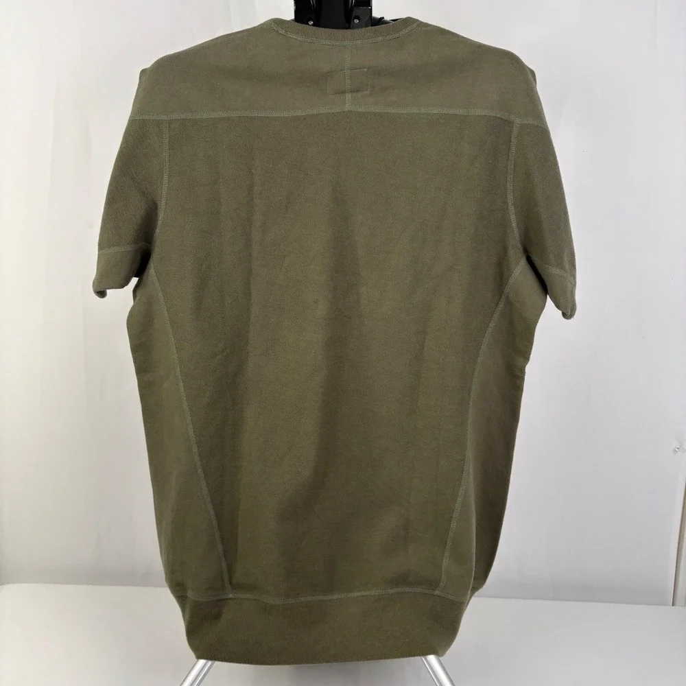 Wings + Horns Mens Sage Green LTWT Slub Short Sleeve Crew Sweatshirt‎ XL NWT